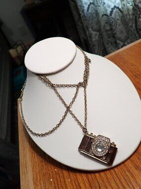 Photographer Gift • Vintage Leather Camera Pendant Necklace